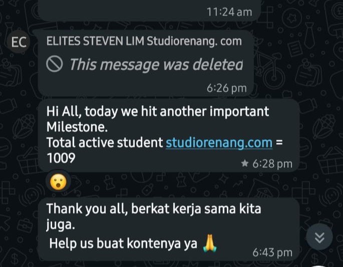 Steven Lim: Studio Renang student milestone
